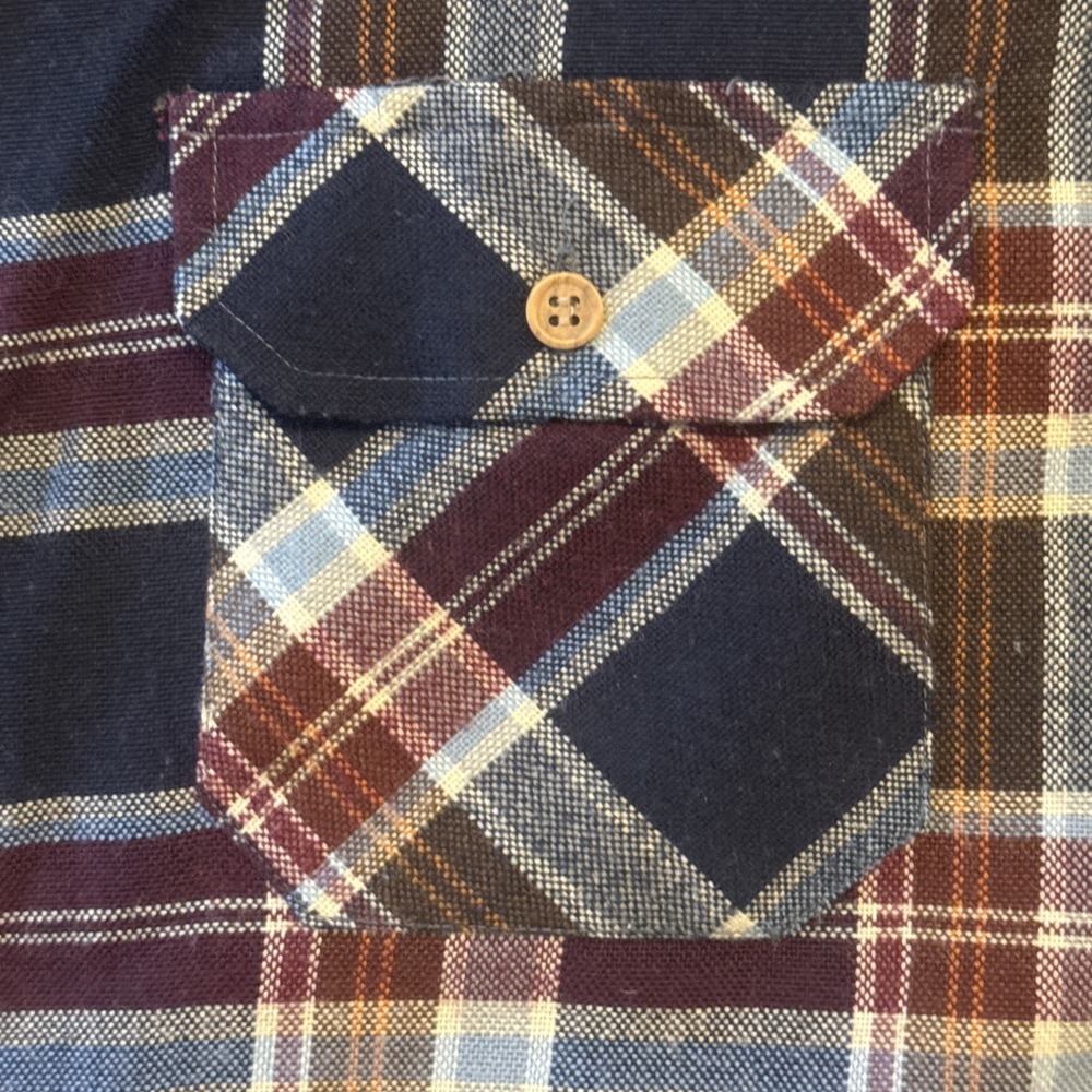 Vintage Sears X-Tall Plaid Flannel Shirt Mens Large 16-16.5 Western  Acrylic - Picture 5 of 10